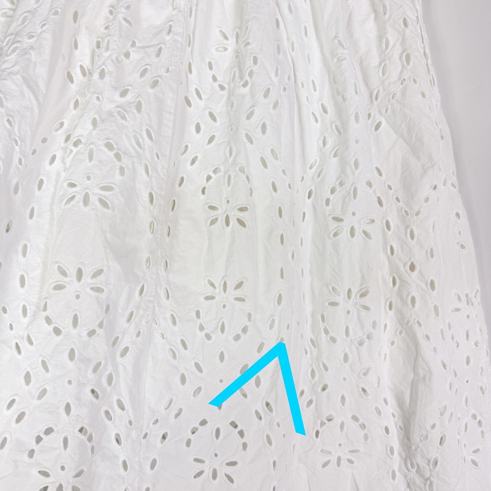 ba&sh Bell Midi Skirt White Floral Eyelet Cotton Boho Women Size M - Picture 14 of 14